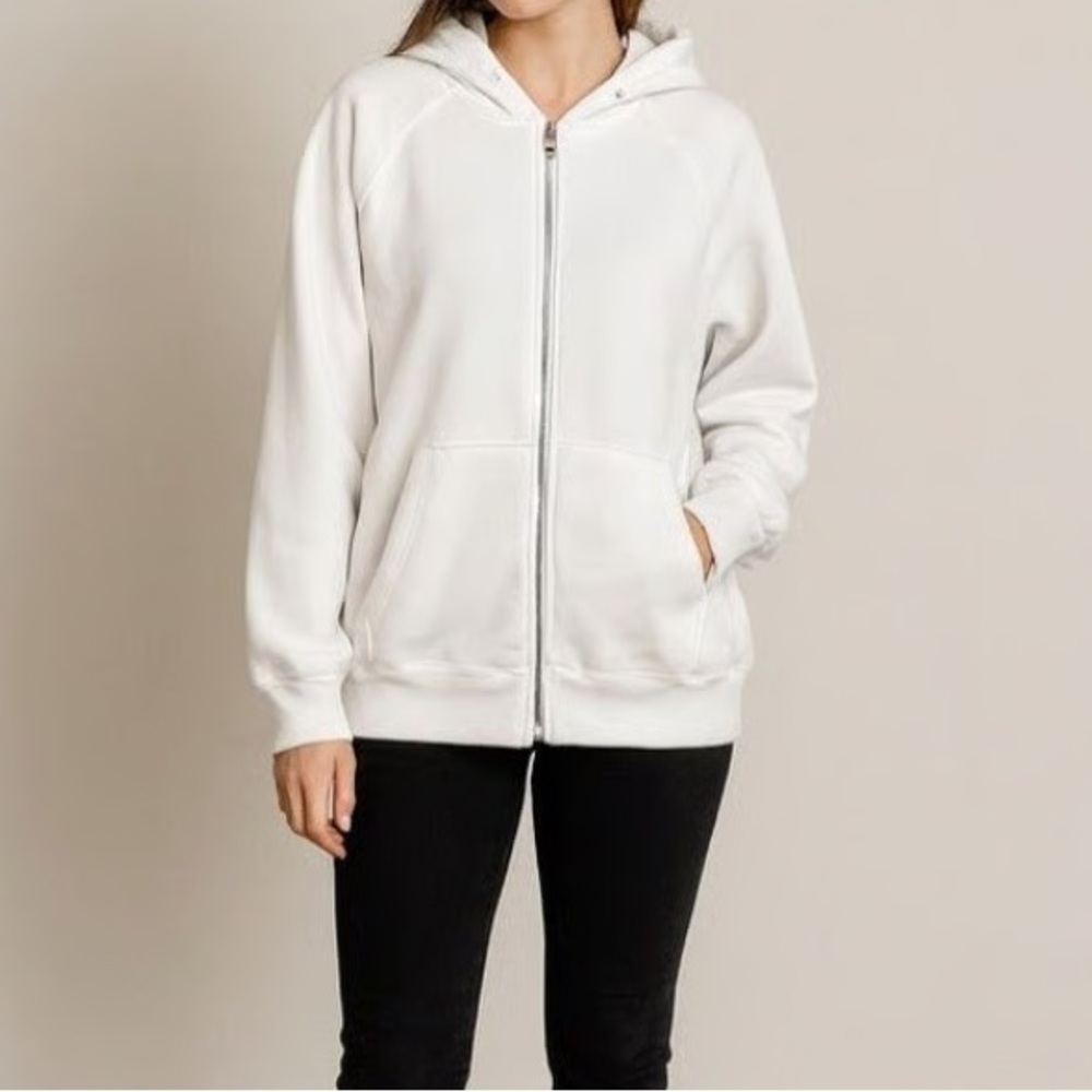 Abercrombie & Fitch Cream Zip-Up Jacket